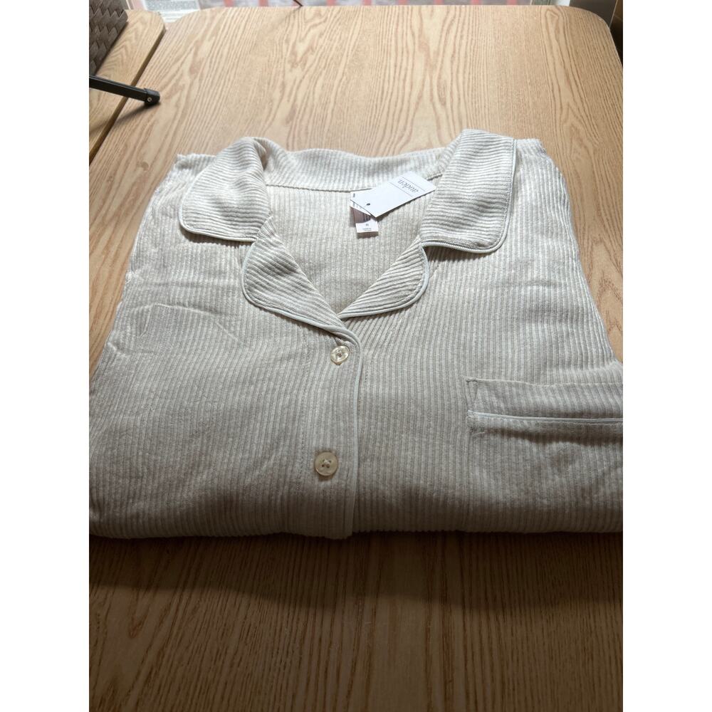 New Women's 2pc Auden Shirt & Pants Pajamas Rayon Spandex Stretchy Oatmeal 4X - Picture 2 of 9